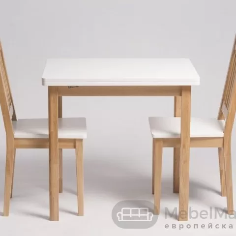 Стол обеденный раскладной массив дуба/МДФ Вильфор (белый/P 43)