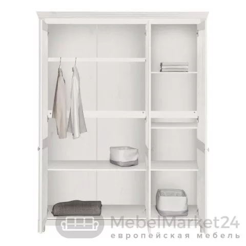 Шкаф для одежды 30 Рауна из массива сосны (белый воск)