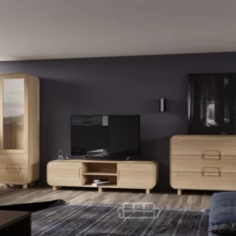 Шкаф-витрина из массива дуба DEO 2