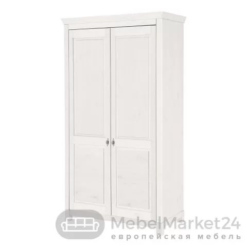 Шкаф для одежды 20 Рауна из массива сосны (белый воск)