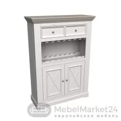 Тумба-бар 202 Форест массив сосны (белый воск/антрацит)