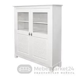 Шкаф для посуды 20 Рауна из массива сосны (белый воск)