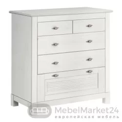Комод 221 Рауна из массива сосны (белый воск)