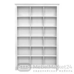 Стеллаж для книг Рауна 30 из массива сосны (белый воск)