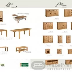 Стол обеденный LEO 160/90 из массива дуба