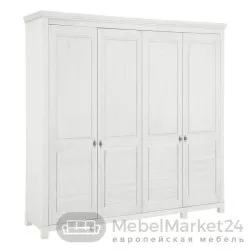 Шкаф для одежды 40 Рауна из массива сосны (белый воск)