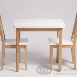 Стол обеденный раскладной массив дуба/МДФ Вильфор (белый/P 43)